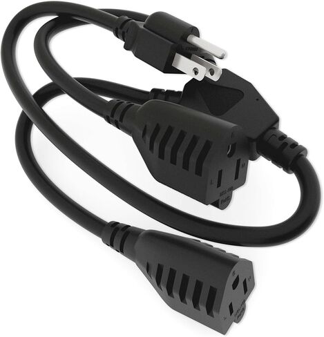 وصلة ومقسم سلك الطاقة Cablelera، NEMA 5-15P إلى NEMA 5-15R x 2، 36 بوصة، 16 AWG، 13A، 125 فولت (ZADA33PQ-36) in Kuwait
