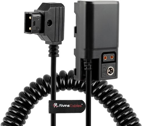 كابلات ألفين D-tap إلى كابل طاقة البطارية الدمية NP-F ملفوف لـ Atomos Ninja| سمولهد| شاشة Feelworld، مع منفذ DC D-tap، لجهاز Sony NP-F550| F570| F770| F970 in Kuwait