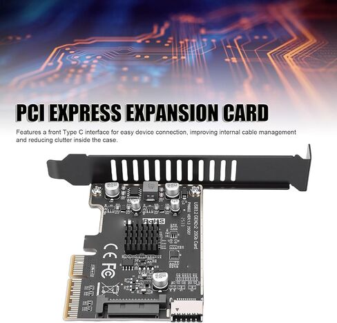 بطاقة توسيع Tangxi PCI Express، بطاقة توسيع PCIe إلى USB 3 Serial ATA 15 PIN مع واجهة USBC أمامية، عرض النطاق الترددي 20 جيجابت في الثانية، بطاقات PCIE USB 3.2 للكمبيوتر الشخصي in Kuwait