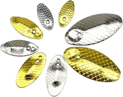 Pack of 100 Spinner Bait Rotating Spinners Metal Fishing Lures Spoon Lures for Hard Lures Worms - Set of Fishing Spoons in Kuwait