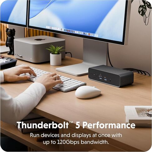 HyperDrive Next Thunderbolt 5 Dock with SSD Enclosure — 120Gbps Computer Docking Station with Triple 4K Display, Thunderbolt Share, M.2 PCIe Gen4 Slot, AI Module Support, USB-A, 2.5G Ethernet in Kuwait