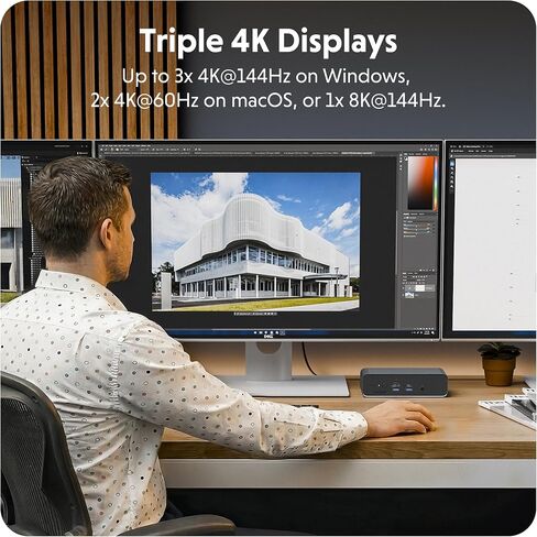 HyperDrive Next Thunderbolt 5 Dock with SSD Enclosure — 120Gbps Computer Docking Station with Triple 4K Display, Thunderbolt Share, M.2 PCIe Gen4 Slot, AI Module Support, USB-A, 2.5G Ethernet in Kuwait