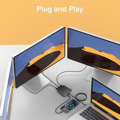 محطة إرساء 11 في 1 مع SD/TF، ​​USB 3.0/5 جيجابت في الثانية، منافذ إيثرنت RJ45، 100 وات PD، مقبس صوت، تدعم شاشة ثلاثية أو مزدوجة 4K (2 DP+HDTV)، لأجهزة الكمبيوتر المحمول Dell HP Lenovo Surface MacBook-أنماط ألياف الكربون in Kuwait