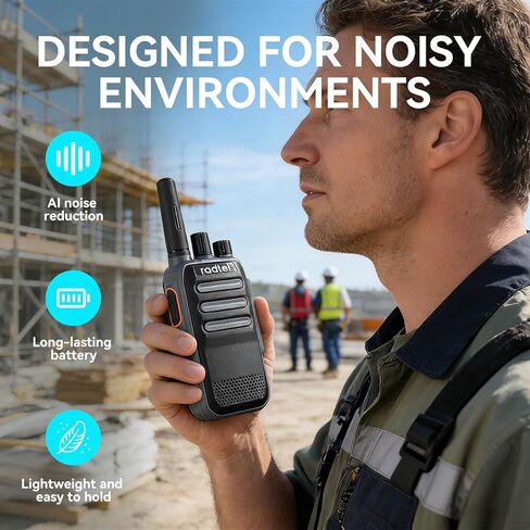 Radtel RT-A1 FRS Analog & Digital Two Way Radio with AI Noise Reduction Dual Noise Cancelling Walkie Talkie Voice Recording & Playback Long-Lasting Battery for Construction Site Bar Airport in Kuwait