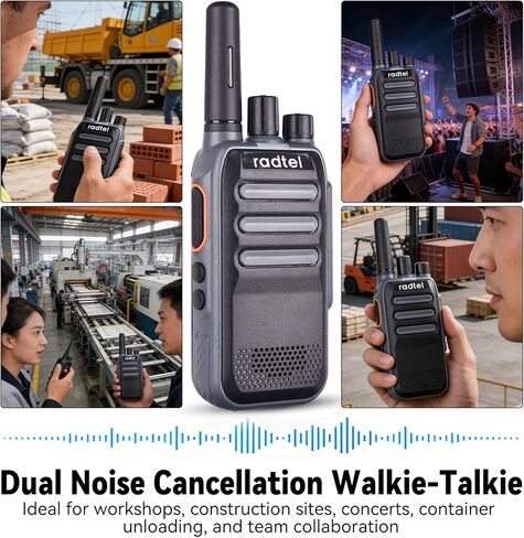 Radtel RT-A1 FRS Analog & Digital Two Way Radio with AI Noise Reduction Dual Noise Cancelling Walkie Talkie Voice Recording & Playback Long-Lasting Battery for Construction Site Bar Airport in Kuwait