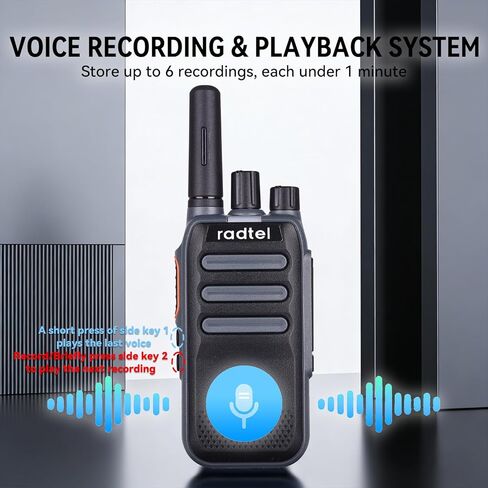 Radtel RT-A1 FRS Analog & Digital Two Way Radio with AI Noise Reduction Dual Noise Cancelling Walkie Talkie Voice Recording & Playback Long-Lasting Battery for Construction Site Bar Airport in Kuwait
