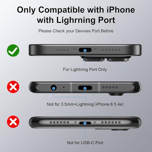 Wired Headphones Earbuds wtih Lightning Connector,MFi Certified Ear Buds Magnetic with Mic Volume Control HiFi Stereo,Noise Cancelling Earphones Compatible for iPhone 14 13 12 11 Pro Max X XS 8 7 Plus in Kuwait