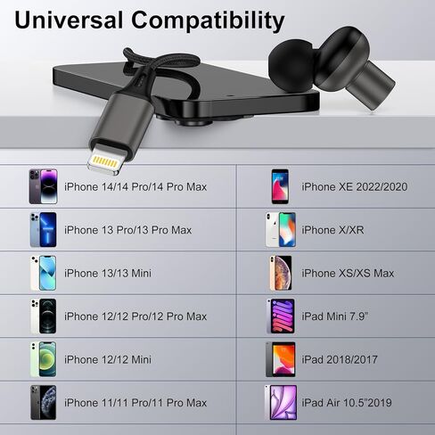 Wired Headphones Earbuds wtih Lightning Connector,MFi Certified Ear Buds Magnetic with Mic Volume Control HiFi Stereo,Noise Cancelling Earphones Compatible for iPhone 14 13 12 11 Pro Max X XS 8 7 Plus in Kuwait