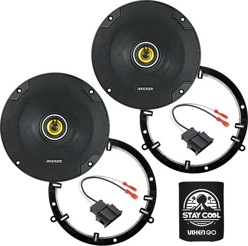 مكبرات صوت KICKER مقاس 6.5 بوصة لمجموعة ترقية Volkswagen Tiguan 2009-2023 - زوج من سلسلة CS مع محولات وحزام، مكبر صوت محوري 6 1/2 للباب الخلفي للسيارة CSC654، 46CSC654 in Kuwait