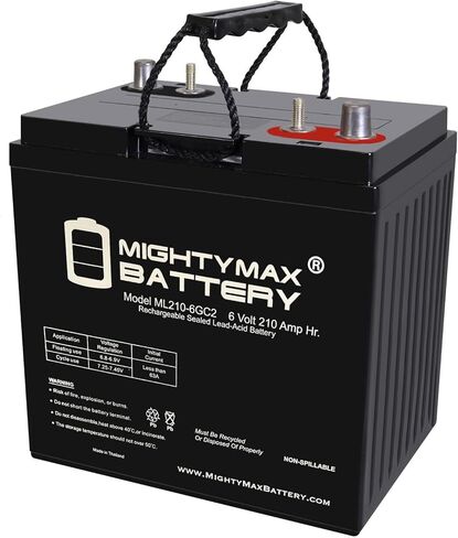 Mighty Max Battery 6V 210AH Dual Terminal SLA Replacement Battery Compatible with Golf Cart and Scrubber in Kuwait