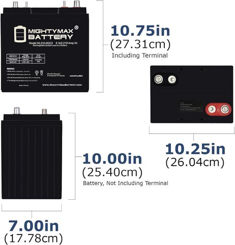 Mighty Max Battery 6V 210AH Dual Terminal SLA Replacement Battery Compatible with Golf Cart and Scrubber in Kuwait