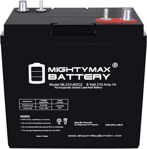 Mighty Max Battery 6V 210AH Dual Terminal SLA Replacement Battery Compatible with Golf Cart and Scrubber in Kuwait