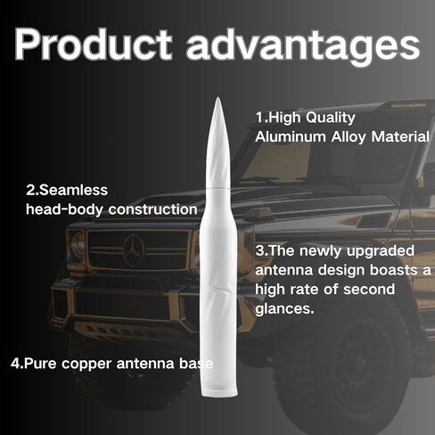 5.5 بوصة الأبيض رصاصة هوائي استبدال لفورد F150 F250 F350 RAM 1500 2500 رابتور شاحنة هوائي الملحقات in Kuwait