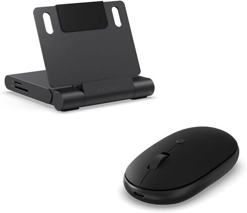 محور حامل Satechi USB-C ومحطة عمل قابلة للطي وماوس بلوتوث OntheGo مع بطارية USB C قابلة لإعادة الشحن للأجهزة اللوحية وأجهزة الكمبيوتر المحمولة in Kuwait