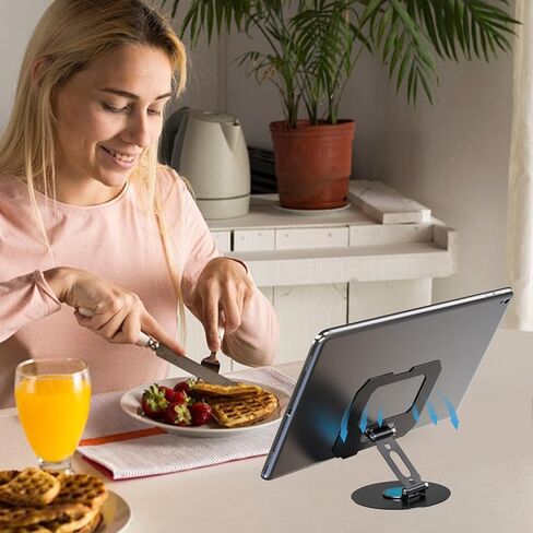 Tablet Stand, Adjustable Tablet Stand 360 Rotating, 360-Degree Rotating Desktop Stand Base, Compatible with 4-16 inch Tablets, Metal in Kuwait