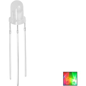 10Pcs 5mm Red & Green LED Lights, Round Bi-Color LED Diodes Common Cathode, White Lens, 3 Pin RGB Electronics Components Lighting Bulb Lamps, 20MA 1.8-3.4V, Luminous Angle/Flux 30°/10lm