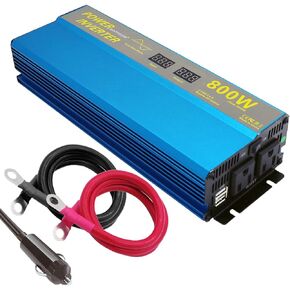 800W Pure sine Wave Power Inverter for Vehicles peak-1600 watt DC 12V to 110V AC Inverter with 2.4A Dual USB Car Adapter LCD Digital Display MOVFFGGRM