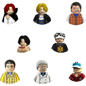 YJacuing 8PCS/Set 1.8" Anime Mini Action Figures Building Blocks, Miniature Figurines Toys Cake Toppers (OP II)
