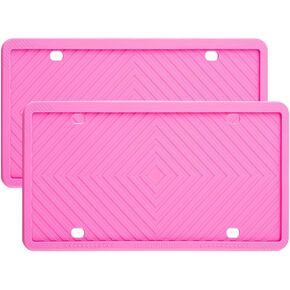 AUCELI Silicone License Plate Frame, 2 Pack Car Front Back License Plate Covers, Universal US Specification Plate Frames Holder, Rust-Proof and Weather-Proof, Auto Accessories（Black）