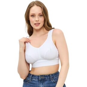 Women's Mastectomy Sport Bra Post-Surgery Plus Size with Pockets for Prosthesis