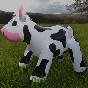 Inflatable Cow Toy (Small 18" x 13") for Children | Adults | Parties | Decorations | Swimming Pools | Farm Themes