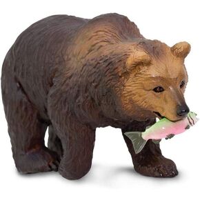 Safari Ltd. Grizzly Bear Figurine - Detailed 4.5" Plastic Model Figure - Fun Educational Play Toy for Boys, Girls & Kids Ages 3+