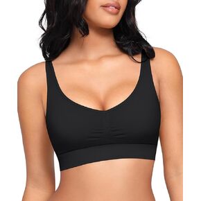 Bras for Women Wireless Bra Deep V Bras Back Smoothing Bra Seamless Bras with Removable Pads