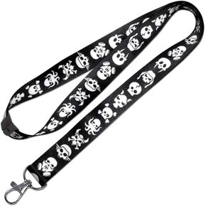 Lucky Line Lanyard with Swivel Snap, Sugar Skull Design (C210), 17 ¼" Long Without The Attachment, ¾" inch Wide