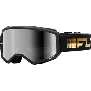 Fly Racing 2024 Youth Zone Goggle Black/Gold with Silver Mirror/Smoke Lens; 37-51520Y