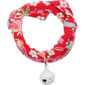 Adjustable Cat Collar with Bell Ornament Adorable Floral Design for Cats Random Style for Pet Neck Decoration and Identification