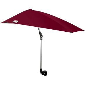 MSOAGY UPF 50+height adjustable chair umbrella with 360 degree adjustment fixture, suitable for beach chairs, golf carts, wheelchairs, carts, bleachers, terraces, camping and picnics（red)