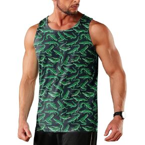 Men's Graphic Tank Tops Quick Dry Workout Beach Shirts Sleeveless Shirts for Bodybuilding Gym Fitness Training