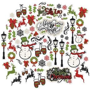 Paper Die Cuts - Merry & Bright - Over 60 Cardstock Scrapbook Die Cuts - by Miss Kate Cuttables