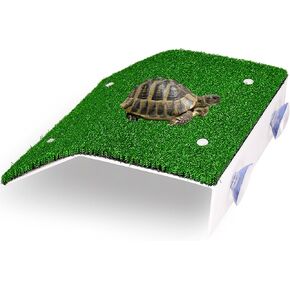 Lawn Basking Platform for Turtle, Simulated Grass Terrace, Tortoise Ramp Climbing Ladder Resting Terrace,Tanks Accessories for Small Reptile Frogs,Medium in Kuwait
