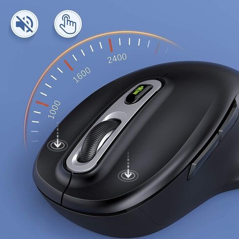 ماوس لاسلكي من Seeda Type C، 2.4G USB C وUSB A فأرة كمبيوتر مزدوجة الوضع، تصميم مريح ونقر صامت، 1000/1600/2400 نقطة في البوصة قابلة للتعديل، لجهاز الكمبيوتر المحمول MacBook Pro/Air Tablet in Saudi Arabia