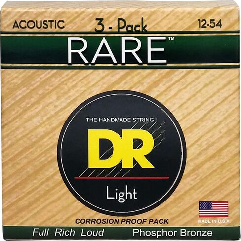DR Strings Rare Phosphor Bronze Acoustic Guitar Strings, Light 12-54, 3-Pack (RPM-12-3PK) in Saudi Arabia