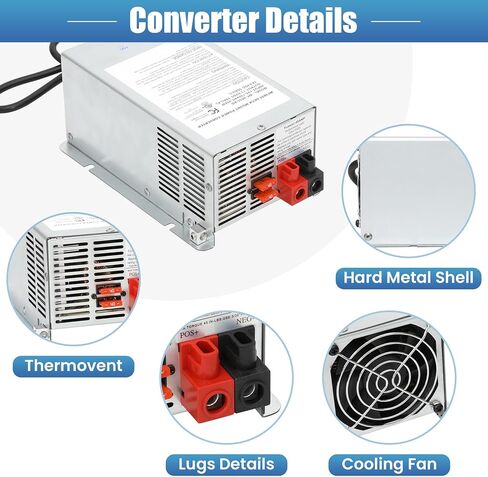 WF-9855-AD Deck Mount RV Power Deckmount Converter/Charger 55 Amp w/Lithium-Ion Switch,Replacement for 9800 Series in Kuwait