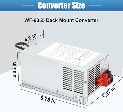 WF-9855-AD Deck Mount RV Power Deckmount Converter/Charger 55 Amp w/Lithium-Ion Switch,Replacement for 9800 Series in Kuwait