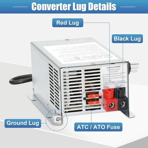 WF-9855-AD Deck Mount RV Power Deckmount Converter/Charger 55 Amp w/Lithium-Ion Switch,Replacement for 9800 Series in Kuwait