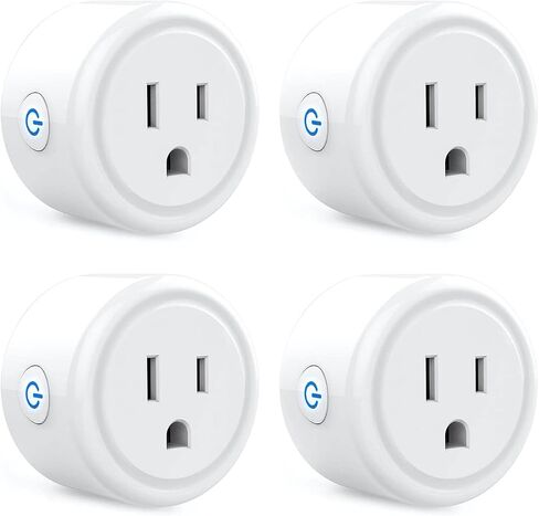 GHome Smart Mini Plug Compatible with Alexa and Google Home, WiFi Outlet Socket Remote Control with Timer Function, Only Supports 2.4GHz Network, No Hub Required, ETL FCC Listed (4 Pack), White in Saudi Arabia