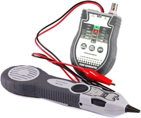 أداة Monoprice متعددة الوظائف - RJ-45، BNC، ومولد نغمة سلك مكبر الصوت، جهاز التتبع، الاختبار، رمادي in Saudi Arabia