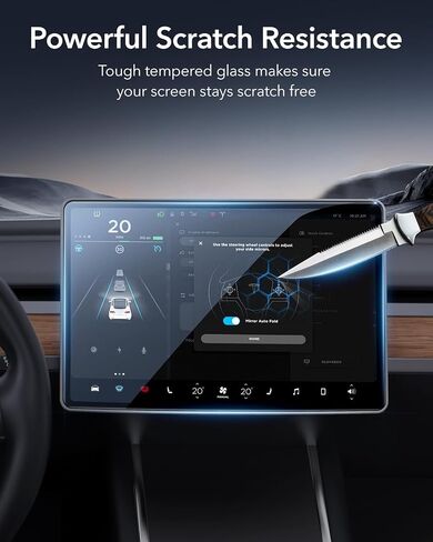 واقي شاشة من الزجاج المقوى ESR لسيارة Tesla Model 3 Highland (2024)، طبقة زجاجية غير لامعة مع مجموعة محاذاة، مقاوم للخدش والصدمات، خالٍ من الفقاعات ومقاوم لبصمات الأصابع in Saudi Arabia