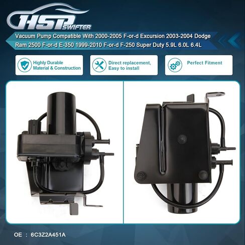 Vacuum Pump Compatible with 2004-2007 Ford E-350 2005-2007 Ford F-150 1999-2007 Ford F-250 Super Duty OE# 4C3Z2A451BA 53032373AA 6C3Z2A451A 904-214 F81H2A451B 6C3Z-2A451-A in Saudi Arabia