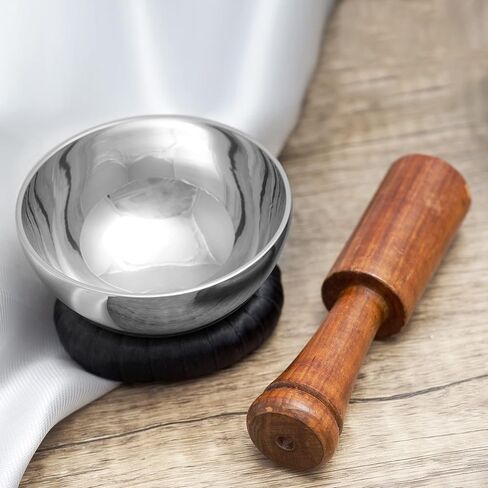 Singing Bowls Set/Meditation Sound Bowl for Energy Healing, Mindfulness, Yoga, Chakra Balancing- Unique Handcrafted Tibetan Humming Bowl with Mallet, Silk Pouch & Cushion in Kuwait