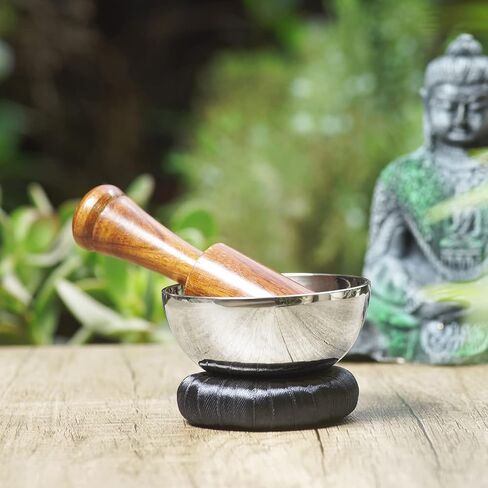 Singing Bowls Set/Meditation Sound Bowl for Energy Healing, Mindfulness, Yoga, Chakra Balancing- Unique Handcrafted Tibetan Humming Bowl with Mallet, Silk Pouch & Cushion in Kuwait