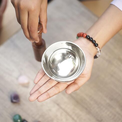 Singing Bowls Set/Meditation Sound Bowl for Energy Healing, Mindfulness, Yoga, Chakra Balancing- Unique Handcrafted Tibetan Humming Bowl with Mallet, Silk Pouch & Cushion in Kuwait