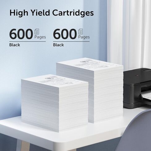 Remanufactured 65XL Ink Cartridges Black Compatible for HP Ink 65 High Yield Work with HP Deskjet 3755 3722 3752 3730 2652 2620 2655 Envy 5055 5030 5052 5032 (Black, 2-Pack) in Saudi Arabia