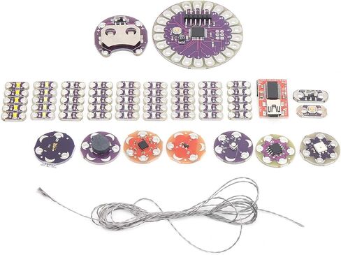 مجموعة Lilypad Kit، LED الإلكترونية القابلة للارتداء ومجموعة أجهزة الاستشعار، مستشعر درجة الحرارة مع كابل، مكونات إلكترونية in Saudi Arabia