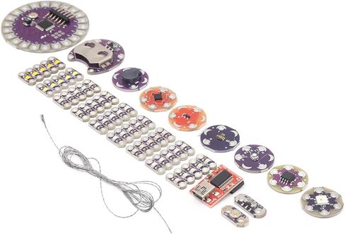 مجموعة Lilypad Kit، LED الإلكترونية القابلة للارتداء ومجموعة أجهزة الاستشعار، مستشعر درجة الحرارة مع كابل، مكونات إلكترونية in Saudi Arabia