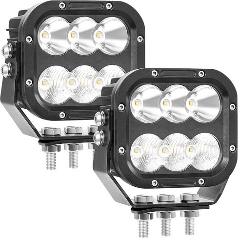 مصابيح LED للطرق الوعرة، مصابيح قيادة LED مقاس 5 بوصات لمكعب الشاحنة 120 وات 11000 لومن كومبو شعاع سيارة قارب ATV RV رانجلر فورد بيك اب جرار مربع LED ضوء عمل 12 فولت 24 فولت ضوء ضباب، زوج in Kuwait